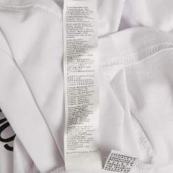 Pre Owned Roberto Cavalli White Snake Print Jersey T-Shirt L