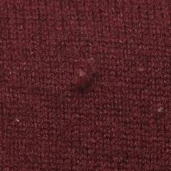 مملوكة مسبقًا كنزة برقبة عالية صوف مزيج برقع شعار بورجوندي روبيرتو كافالي مقاس متوسط (ميديام)