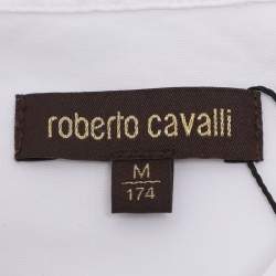 مملوكة مسبقًا Roberto Cavalli White Cotton Button Front Shirt M