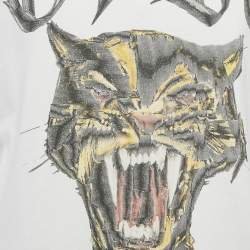 Pre Owned تي شيرت روبرتو كافالي كريستال مزين قطن أسود مقاس كبير