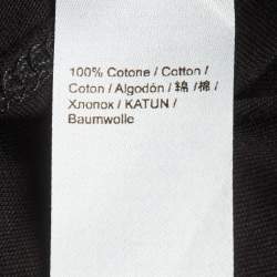 Pre Owned تي شيرت روبيرتو كافالي أسود بطبعة ثعبان شعار طاقية مقاس صغير