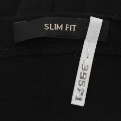 Pre Owned Roberto Cavalli Black Jersey Logo Print T-Shirt L