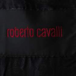 مملوكة مسبقًا جاكيت بليزر روبرتو كافالي طية صدر السترة متباينة في اللون خليط صوف  فينيش ميتاليك M