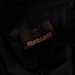 Pre Owned Roberto Cavalli Black Stretch Cotton Straight Fit Trousers XL