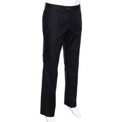 Pre Owned Roberto Cavalli Black Stretch Cotton Straight Fit Trousers XL