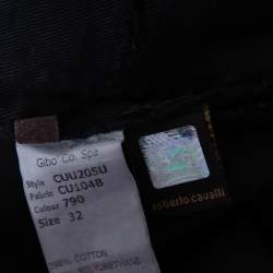 Pre Owned Roberto Cavalli Black Denim Straight Fit Jeans M