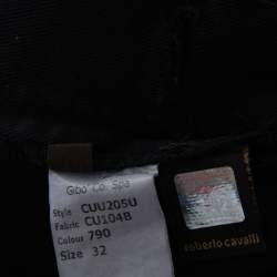 Pre Owned Roberto Cavalli Black Denim Straight Fit Jeans M