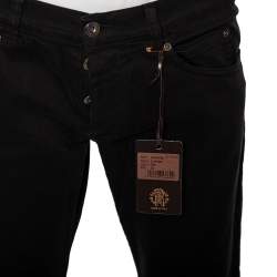 Pre Owned Roberto Cavalli Black Denim Straight Fit Jeans M