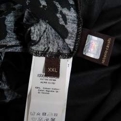 Pre Owned Roberto Cavalli Dark Green Cotton Abstract Animal Pattern Polo T Shirt XXL