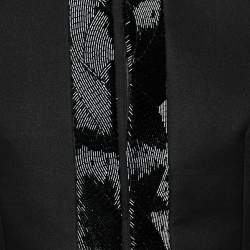 Pre Owned Roberto Cavalli Black Wool Embellished Trimmed Buttoned Jacket M