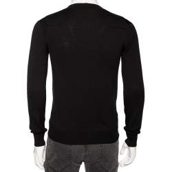 مملوكة مسبقًا Roberto Cavalli Black Knit Pocketed Button Front Cardigan M