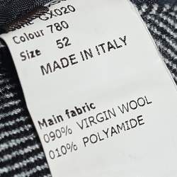 Roberto Cavalli Grey Wool Herringbone Double Breasted Coat XL