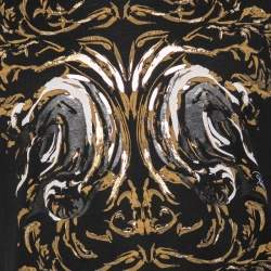 Pre Owned Roberto Cavalli Black Printed Cotton Short Sleeve Oversized T-Shirt M