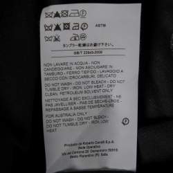 Pre Owned Roberto Cavalli Black Printed Cotton Short Sleeve Oversized T-Shirt M