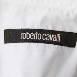 Roberto Cavalli White Floral Printed Cotton Slim Fit Shirt 3XL