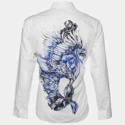 Roberto Cavalli White Floral Printed Cotton Slim Fit Shirt 3XL