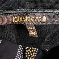 Pre Owned Roberto Cavalli Black Logo Detail Cotton Knit T-Shirt XXL
