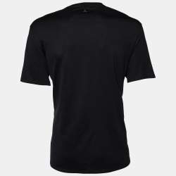 Pre Owned Roberto Cavalli Black Logo Detail Cotton Knit T-Shirt XXL