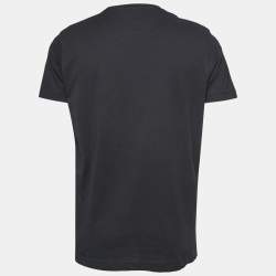 Pre Owned Roberto Cavalli Black Cotton Logo Print T-Shirt XL