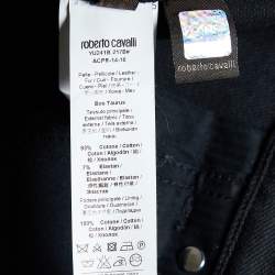 Pre Owned Roberto Cavalli Black Denim Distressed Jeans XL