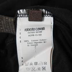 Pre Owned Roberto Cavalli Black Snake Print Cotton Crew Neck T-Shirt S