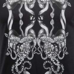 Pre Owned Roberto Cavalli Black Snake Print Cotton Crew Neck T-Shirt S