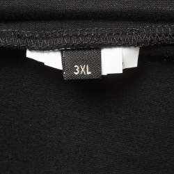 Pre Owned Roberto Cavalli Black Logo Print Cotton Crew Neck Half Sleeve T-Shirt 3XL