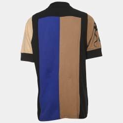 Pre Owned Roberto Cavalli Multicolor Patterned Cotton Polo T-Shirt 4XL