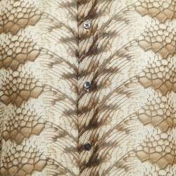 Pre Owned Roberto Cavalli Beige Snake Print Cotton Button Front Full Sleeve Shirt XL