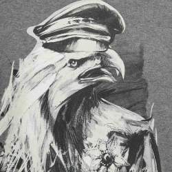 Roberto Cavalli Grey Eagle Print Cotton Knit Sweatshirt S