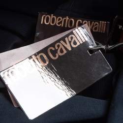Roberto Cavalli Navy Blue Gabardine Belted Chino Shorts M