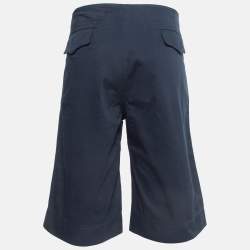 Roberto Cavalli Navy Blue Gabardine Belted Chino Shorts M