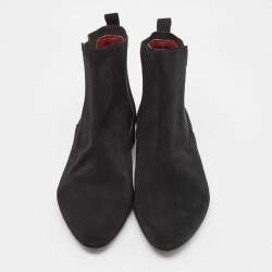 Roberto Cavalli Black Suede Ankle Length Boots Size 42