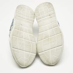 Pre Owned Roberto Cavalli Multicolor Suede and Leather Lace Up Sneakers Size 40