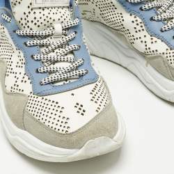 Pre Owned Roberto Cavalli Multicolor Suede and Leather Lace Up Sneakers Size 40