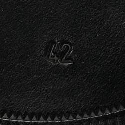 مملوكة مسبقًا Roberto Cavalli Size 42 Navy Blue Croc Embossed Leather Horsebit Flat Slide