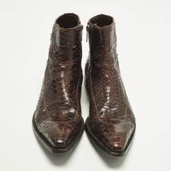 Pre Owned بوت كاحل روبرتو كافالي شامواه أسود بطول الكاحل مقاس 42