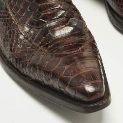 Pre Owned بوت كاحل روبرتو كافالي شامواه أسود بطول الكاحل مقاس 42