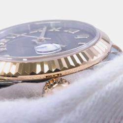 Rolex Dark Grey 18k Yellow Gold Stainless Steel Datejust Automatic Men's Wristwatch 31 mm
