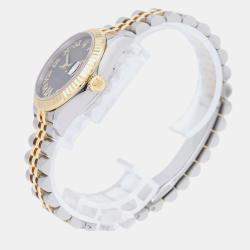 Rolex Dark Grey 18k Yellow Gold Stainless Steel Datejust Automatic Men's Wristwatch 31 mm