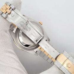 Rolex Custom Gold 13.9ct Diamonds 18K Yellow Gold Stainless Steel Datejust 126333 Automatic Men's Wristwatch 41mm