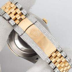 Rolex Custom Gold 13.9ct Diamonds 18K Yellow Gold Stainless Steel Datejust 126333 Automatic Men's Wristwatch 41mm
