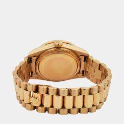 Rolex Custom Green  Diamonds 18k Yellow Gold President Day-Date   Automatic Men's Wristwatch 36mm