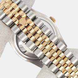 Rolex Custom Satin Linen 1.1ct Diamonds 18K Yellow Gold Stainless Steel Datejust  Automatic Men's Wristwatch 36mm