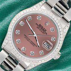Rolex Custom Salom 1.95ct Diamonds Stainless Steel Datejust  Automatic Men's Wristwatch 36mm