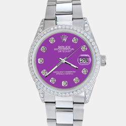 Rolex Custom Sangria 1.95ct Diamonds Stainless Steel Datejust  Automatic Men's Wristwatch 36mm