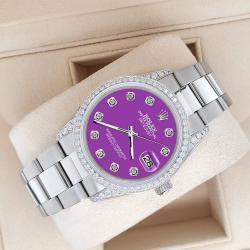 Rolex Custom Sangria 1.95ct Diamonds Stainless Steel Datejust  Automatic Men's Wristwatch 36mm