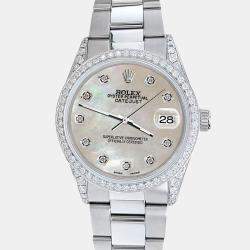 Rolex Custom Champagne 1.95ct Diamonds Stainless Steel Datejust  Automatic Men's Wristwatch 36mm