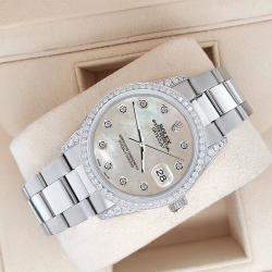 Rolex Custom Champagne 1.95ct Diamonds Stainless Steel Datejust  Automatic Men's Wristwatch 36mm