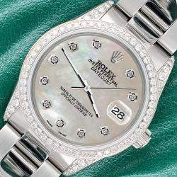 Rolex Custom Champagne 1.95ct Diamonds Stainless Steel Datejust  Automatic Men's Wristwatch 36mm